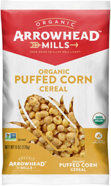 Arrowhead Mills Puffed Corn Cereal, Organic, Non-GMO, 6 oz (Pack of 2)