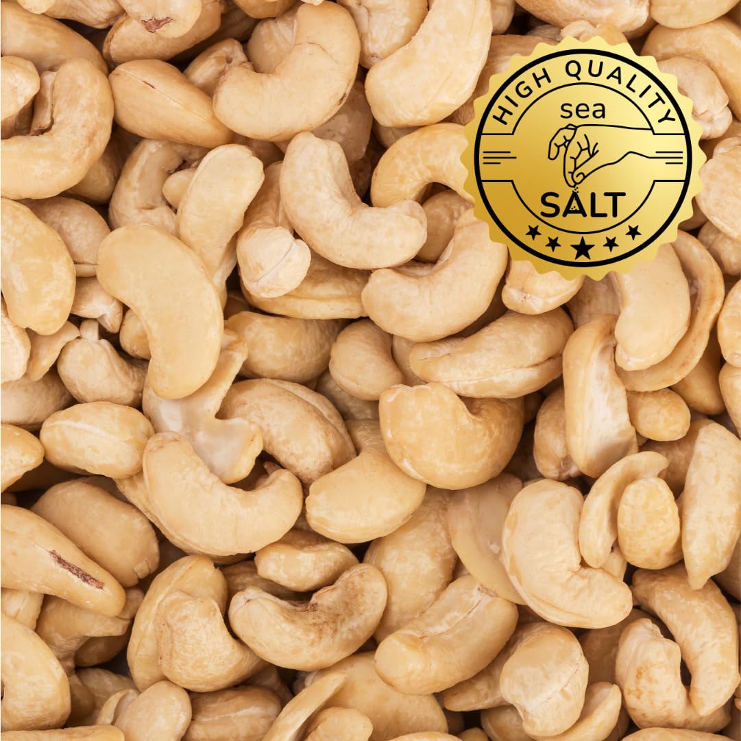Sea Salted Roasted Organic Cashews 7oz - Healthy Snack, Gluten Free, Non-GMO, Vegan, Plant-Based Protein - Forest Up