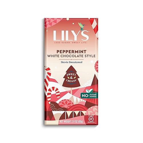 LILY'S White Chocolate Style Peppermint, 2.8 oz Bars, 4-Pack
