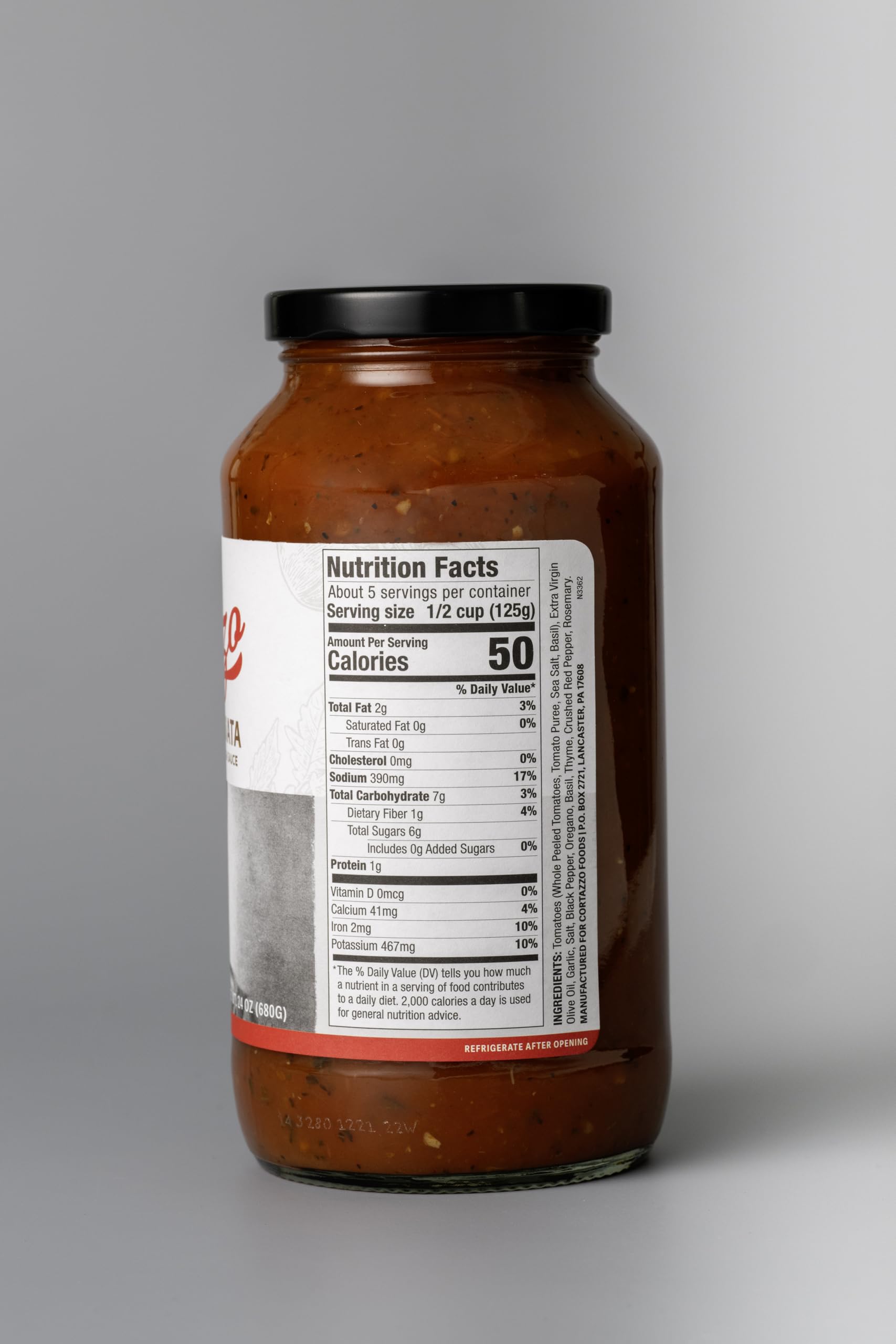 Cortazzo Arrabbiata Sauce - Spicy Marinara Pasta Sauce | Tomato Sauce Made with Fresh & All-Natural Ingredients | Non GMO, Vegan, Gluten Free