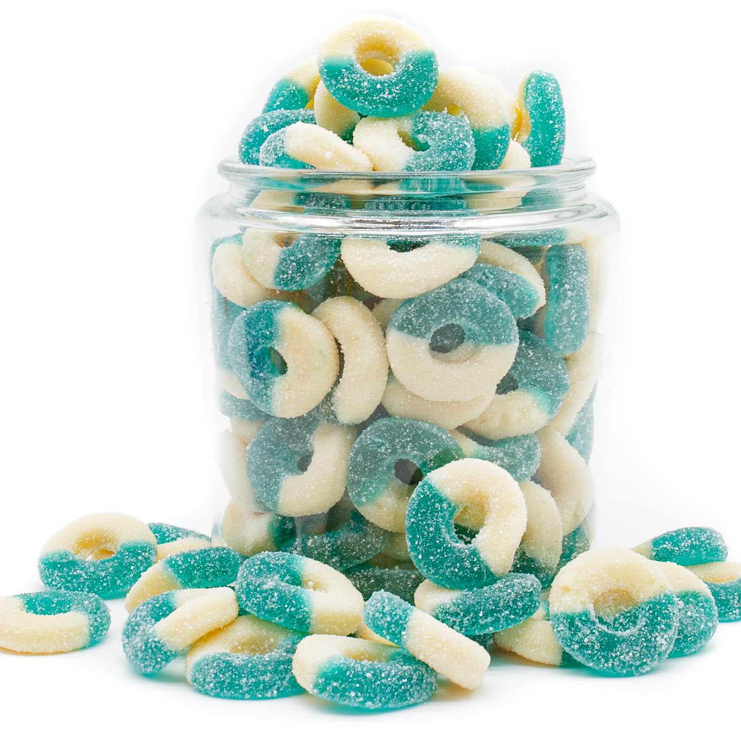 Gummy Candy Bulk BLUE RASPBERRY Rings 1 lb - Soft and Chewy Gummies in Resealable Bag, Light Sugar Coated, Gluten Free