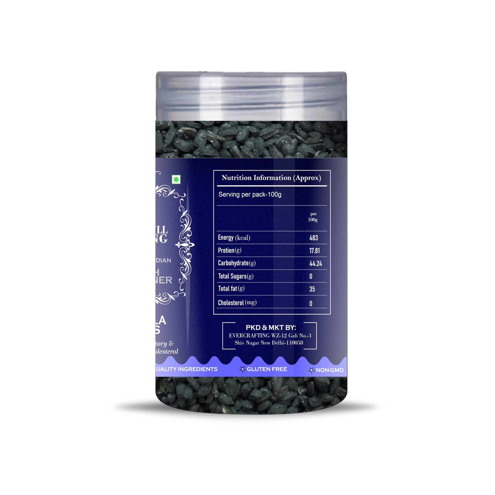 Blessfull Healing Nigella Seeds 5 Oz(Ounce) Airtight Container With Spoon