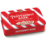 A Gift Inside CY Chocolates Handmade Dark and White Layered Peppermint Bark Tin for Christmas, Holiday Gift