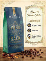 Thank God for Coffee - May The Wind Be Always At Your Back, Light Roast Ground Coffee, Single Origin Peruvian Arabica, Bright Citrus & Hibiscus Notes
