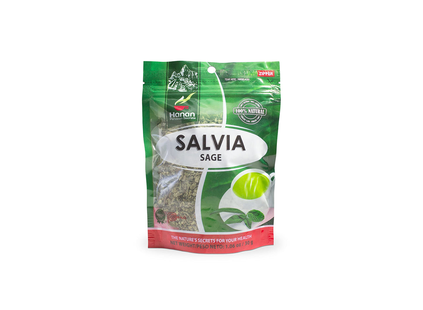 Hanan Peruvian Secrets Salvia| 100% Natural Sage | 1.06oz / 30g | Supports Women's Health Balance During Menstrual Periods & Menopause| Promotes Good