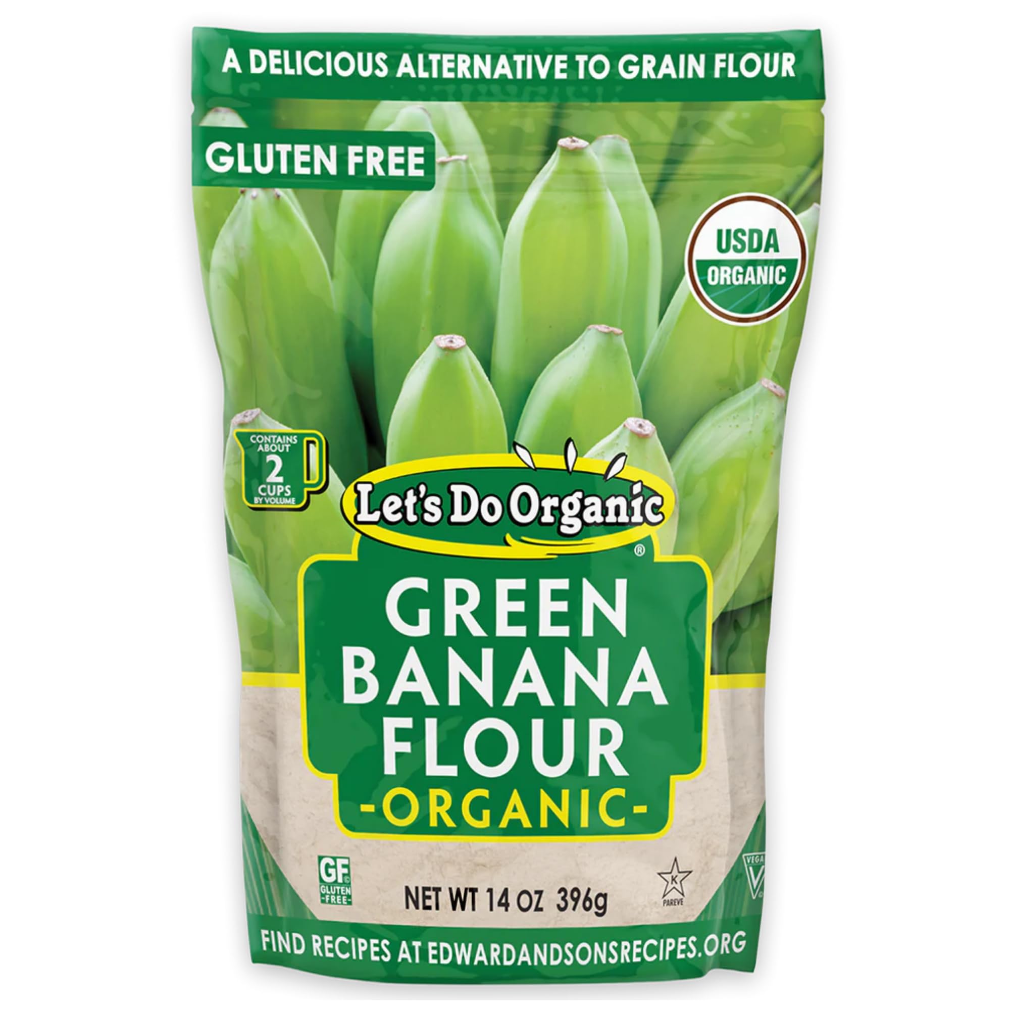 Let's Do Organic Green Banana Flour - Grain Flour Replacement, Resistant Starch, Versatile Starch, Gluten Free, Iron, Non-GMO Project Verified, USDA