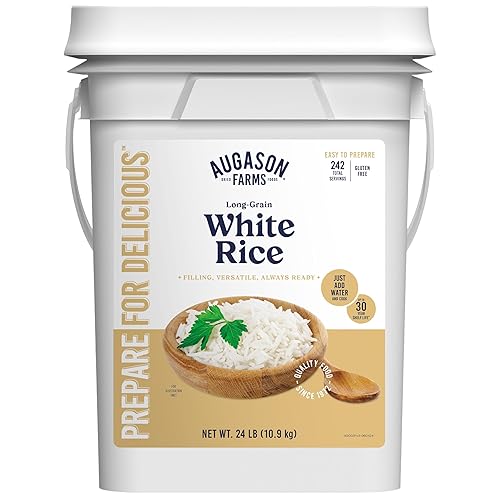 Long-Grain White Rice Emergency Food Supply, 242 Servings, 30 Year Shelf Life, Certified Gluten Free Rice - Dehydrated Meals, Survival Food Camping
