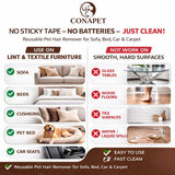 CONAPET Pet Hair Remover, Reusable Lint Roller for Dog & Cat Hair, Self Cleaning Fur Remover Tool for Couch, Carpet, Furniture, Sofa & Bedding