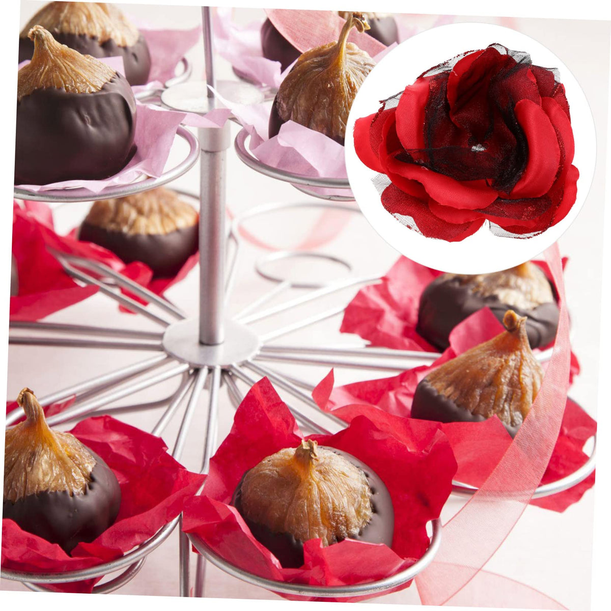 IMIKEYA 10Pcs Rose Petal Chocolate Wrappers Elegant Candy Packaging for Weddings Birthdays and Events Random Colors and Realistic Design
