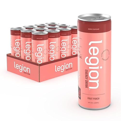 Legion Energy Drink - Naturally Sweetened and Flavored Healthy Energy Drinks - Sugar Free Energy Drinks w/Natural Caffeine, Theanine, Taurine