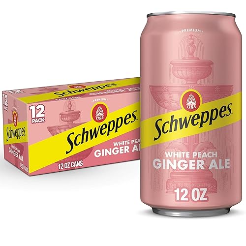 Schweppes White Peach Ginger Ale - Refreshing, Crisp, Delicious - 12, 12oz Cans