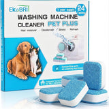 EKoBRIT Washing Machine Cleaner Tablets 24 Pack - Deep Cleaning Washer Descaler for Front Load & Top Load Machines, Septic Safe Washing Machine