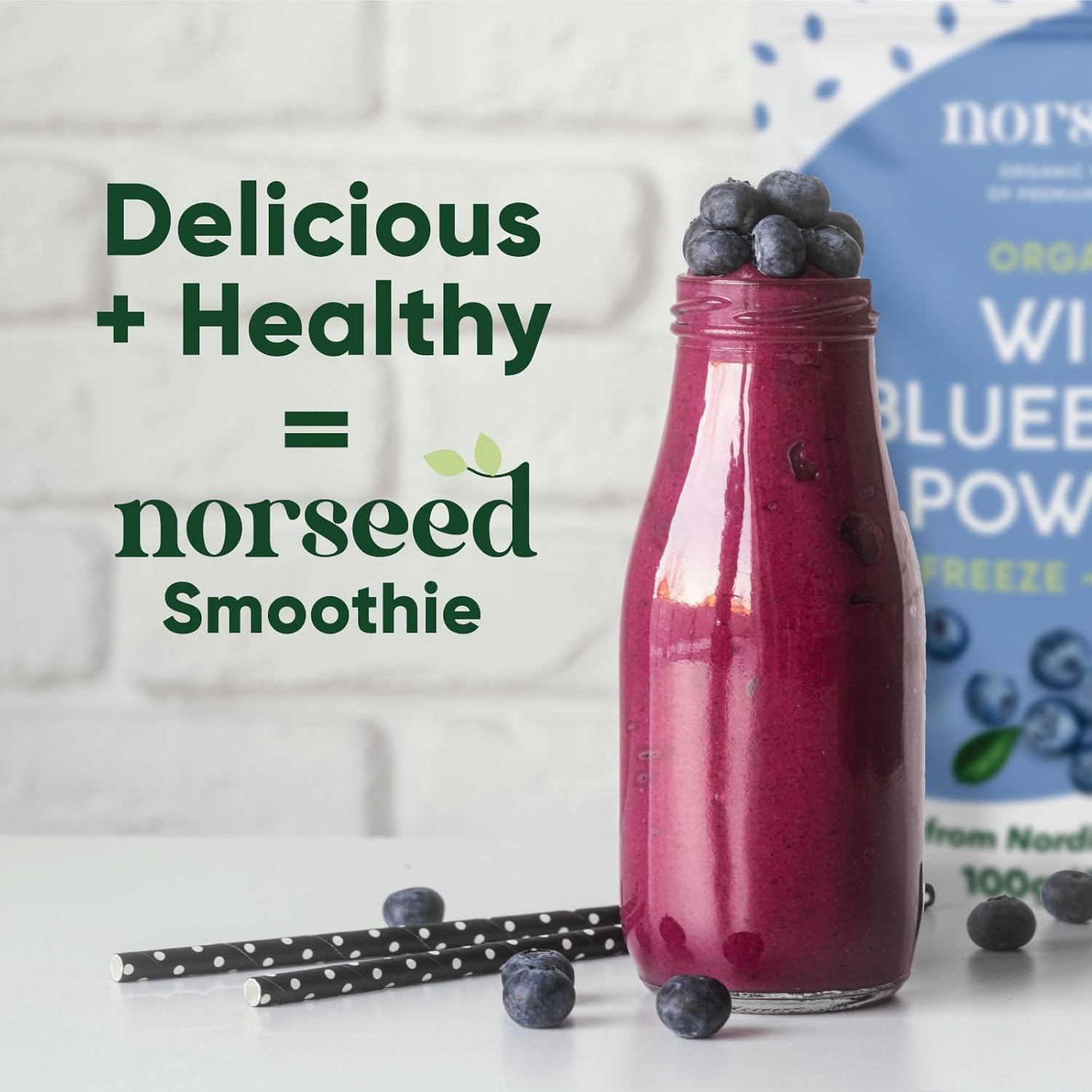 Wild Blueberry Powder Organic 5 Ounce Bag USDA Certified & Lab Tested - Freeze Dried Blueberries No Added Sugar, Additives, or Fillers - Antioxidant