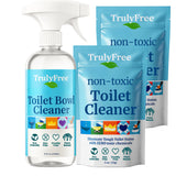 Truly Free Toilet Bowl Cleaner - Heavy-Duty Stain Remover - Septic Safe, Plant-Based Formula - Fresh Peppermint Scent - 16 oz Reusable Empty Bottle +