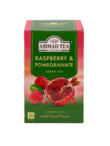 Ahmad Raspberry & Pomegranate Flavoured Green Tea with Fruit Pieces 20 Bags
