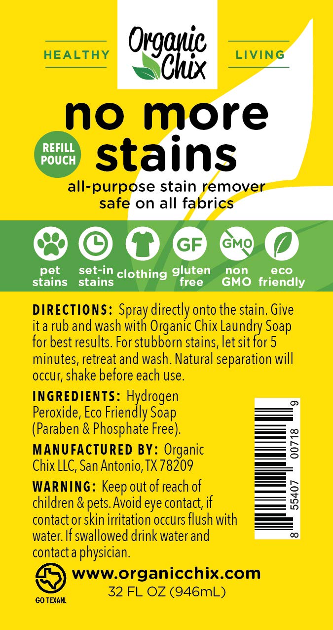 No More Stains, Natural Stain Fighter, Non-toxic 32 ounce refill pouch