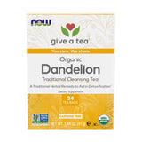 NOW Foods, Certified Organic Dandelion Traditional Cleansing Herbal Tea, Caffeine-Free, Non-GMO, Premium Unbleached Tea Bags with No-Staples Design