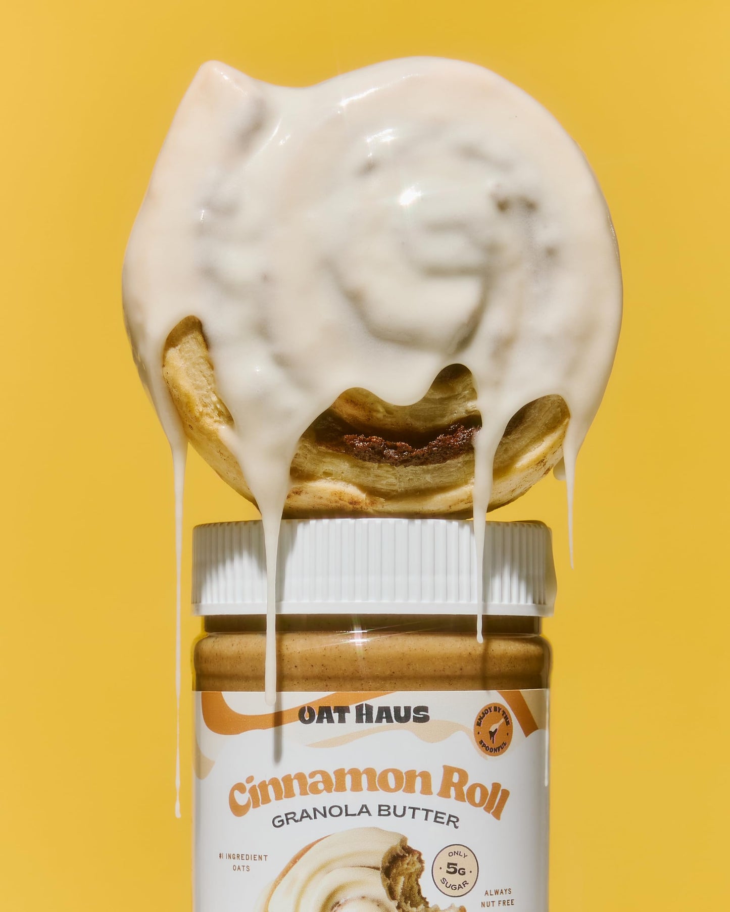 KWEEN Oat Haus Cinnamon Roll Granola Butter | Peanut-free, Almond (Tree-Nut) Free, & School-Safe (Top 8 Allergen Free) | Cookie Butter Alternative