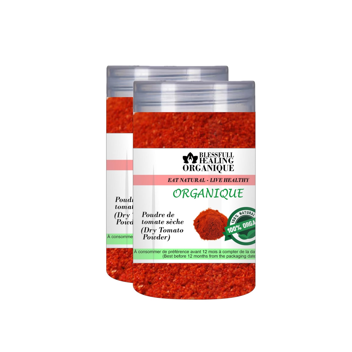 Blessfull Healing Organic Dry Tomato Powder 100 Gram (3.52 oz) Each (Pack Of 2) = 200 Grams, Vegan