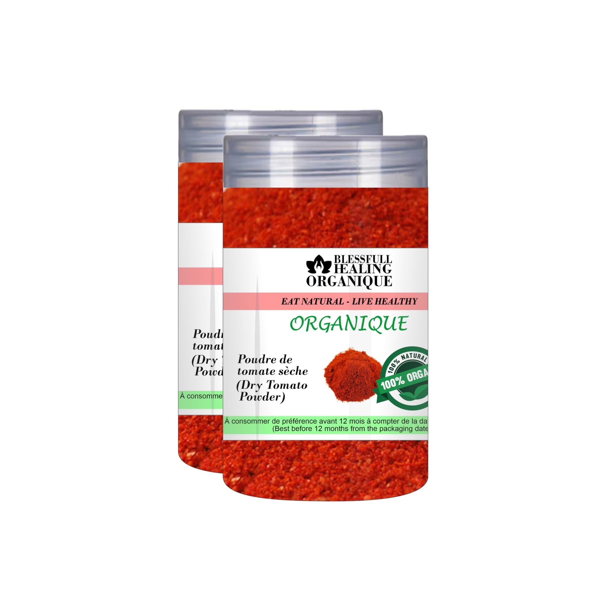 Blessfull Healing Organic Dry Tomato Powder 100 Gram (3.52 oz) Each (Pack Of 2) = 200 Grams, Vegan
