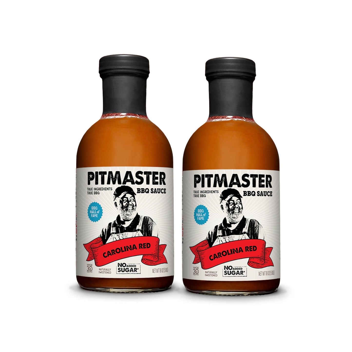 True Made Foods Carolina Red BBQ Sauce, Authentic Pitmaster Barbecue Recipe, No Sugar Added, Keto, Whole30, Paleo, Vegan, Gluten Free (18oz, 2Pack)