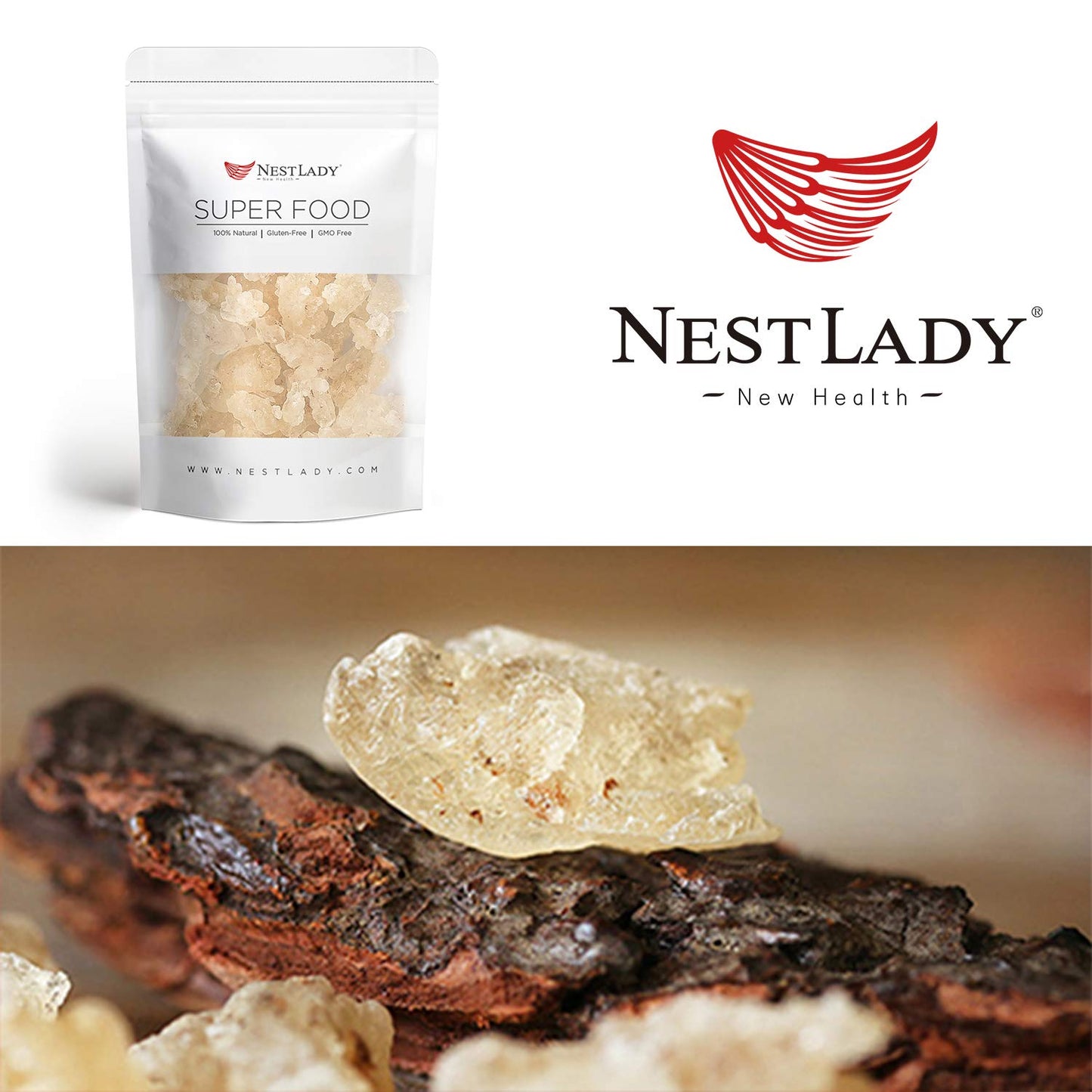 NESTLADY Natural Wild Tragacanth Gum “Snow Swallow” (Xueyan) ???? ?????? 110g / 3.88oz