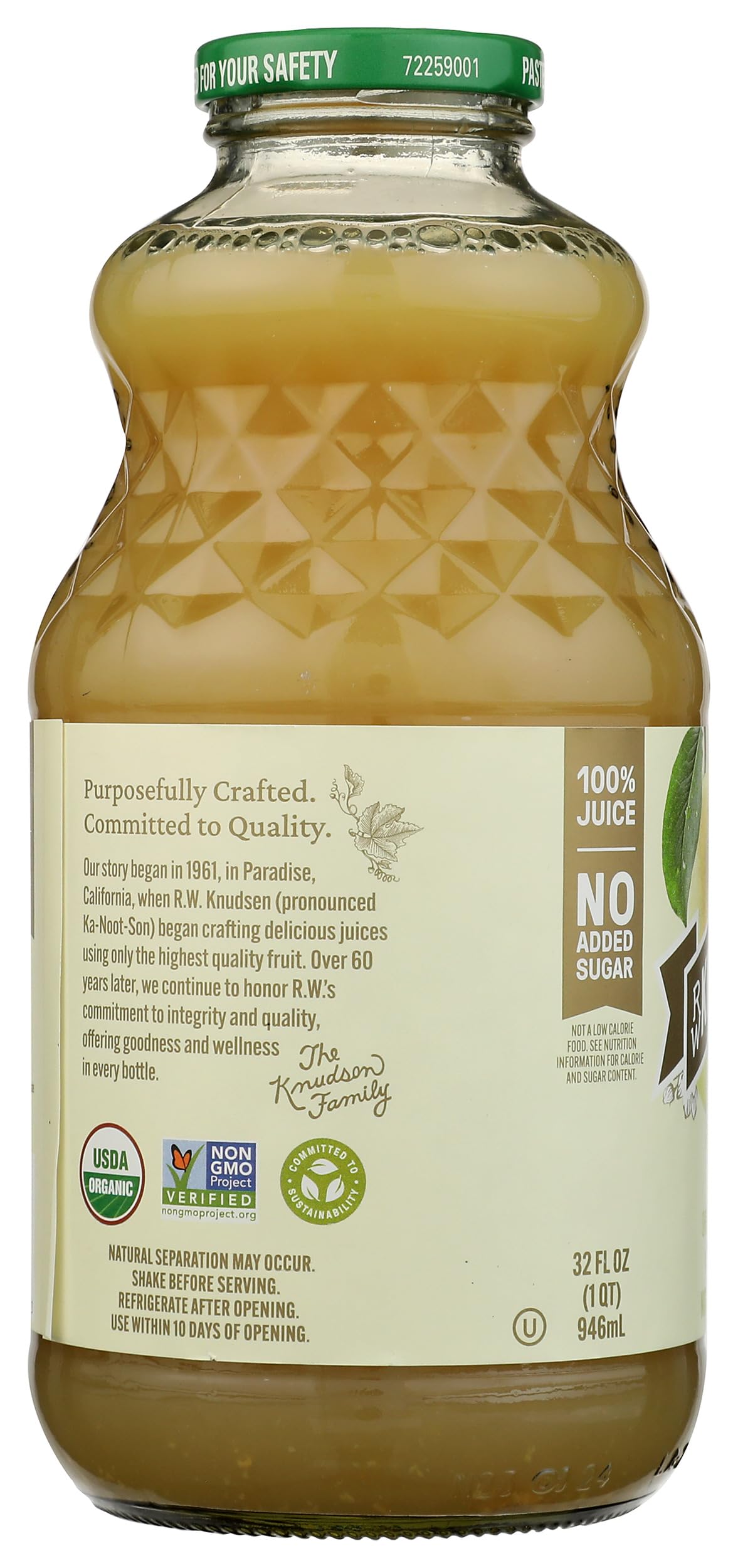 R.W. Knudsen Family Organic Pear Juice, 32 Ounces