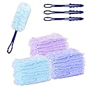 30-Pack Duster Refills Kit -Heavy Duty Disposable Dust Replacement Heads Includes 3 Duster Handles for Home and Office Cleaning Ceiling