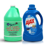 SOILOVE 1 Gallon Laundry Stain Remover & Ajax 134oz Oxy Overload Liquid Laundry Detergent - Ultimate Stain-Fighting & Freshness Duo for Tough Stains