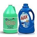 SOILOVE 1 Gallon Laundry Stain Remover & Ajax 134oz Oxy Overload Liquid Laundry Detergent - Ultimate Stain-Fighting & Freshness Duo for Tough Stains