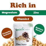Food to Live Dry Roasted Pine Nuts with Himalayan Salt, 4 Pounds - Oven Roasted, Lightly Salted, No Oil Added, Perfect for Cooking, Baking