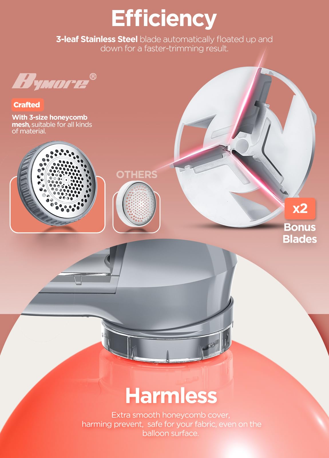 Bymore Fabric Shaver Lint Shaver for Clothes, Dual Power Lint Remover with Battery or Corded Use, Portable Sweater Shaver for Clothing, Furniture