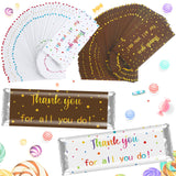 Gilprop 100 Pcs Teacher Appreciation Gifts Bulk Employee Appreciation Gifts Bulk Thank You Chocolate Bar Wrappers for Team Gift Appreciations Gift Vet