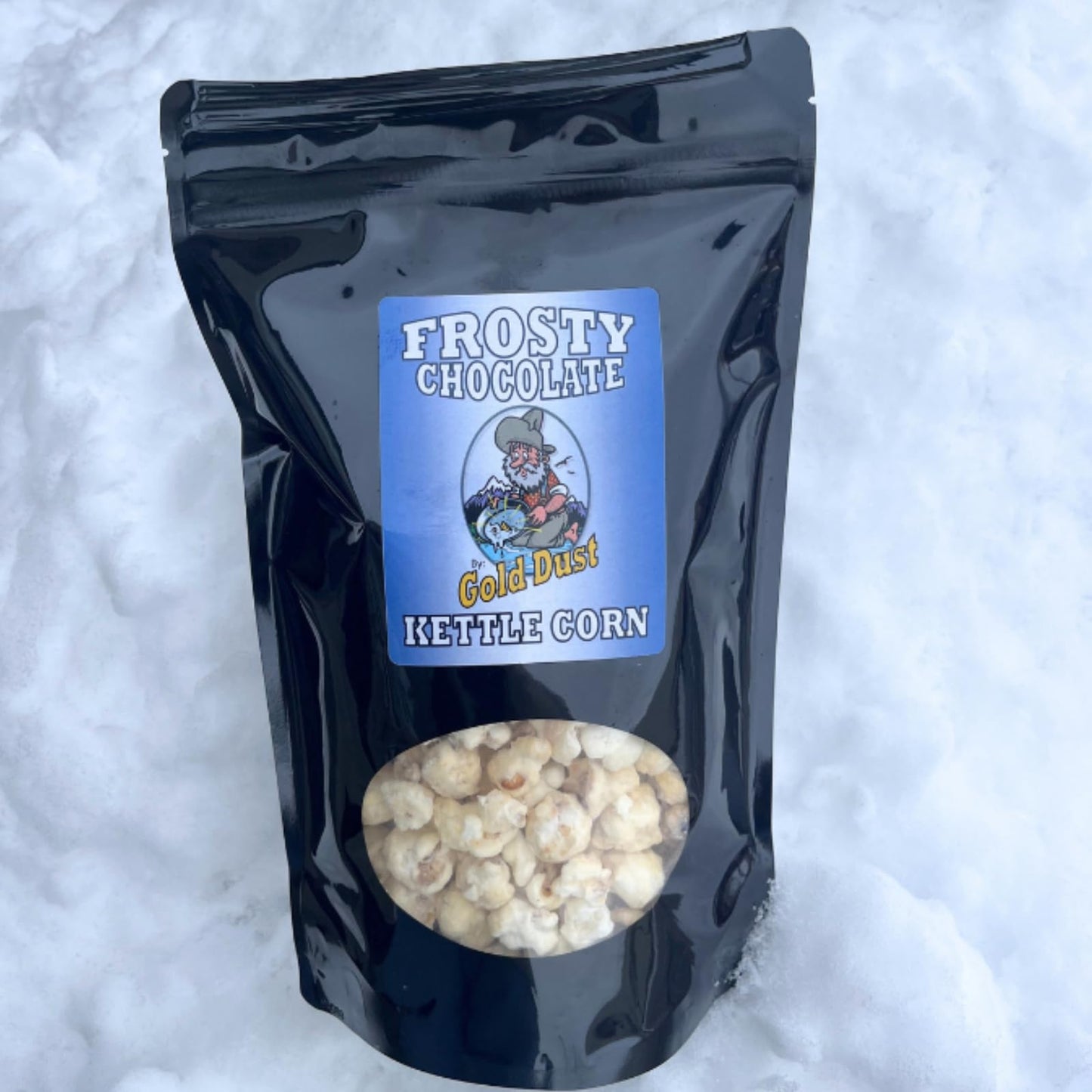 Gold Dust Kettle Corn | Frosty Chocolate | Gourmet White Chocolate Covered Kettle Corn | Sweet and Salty Popcorn | Gluten Free | Non GMO | Fresh