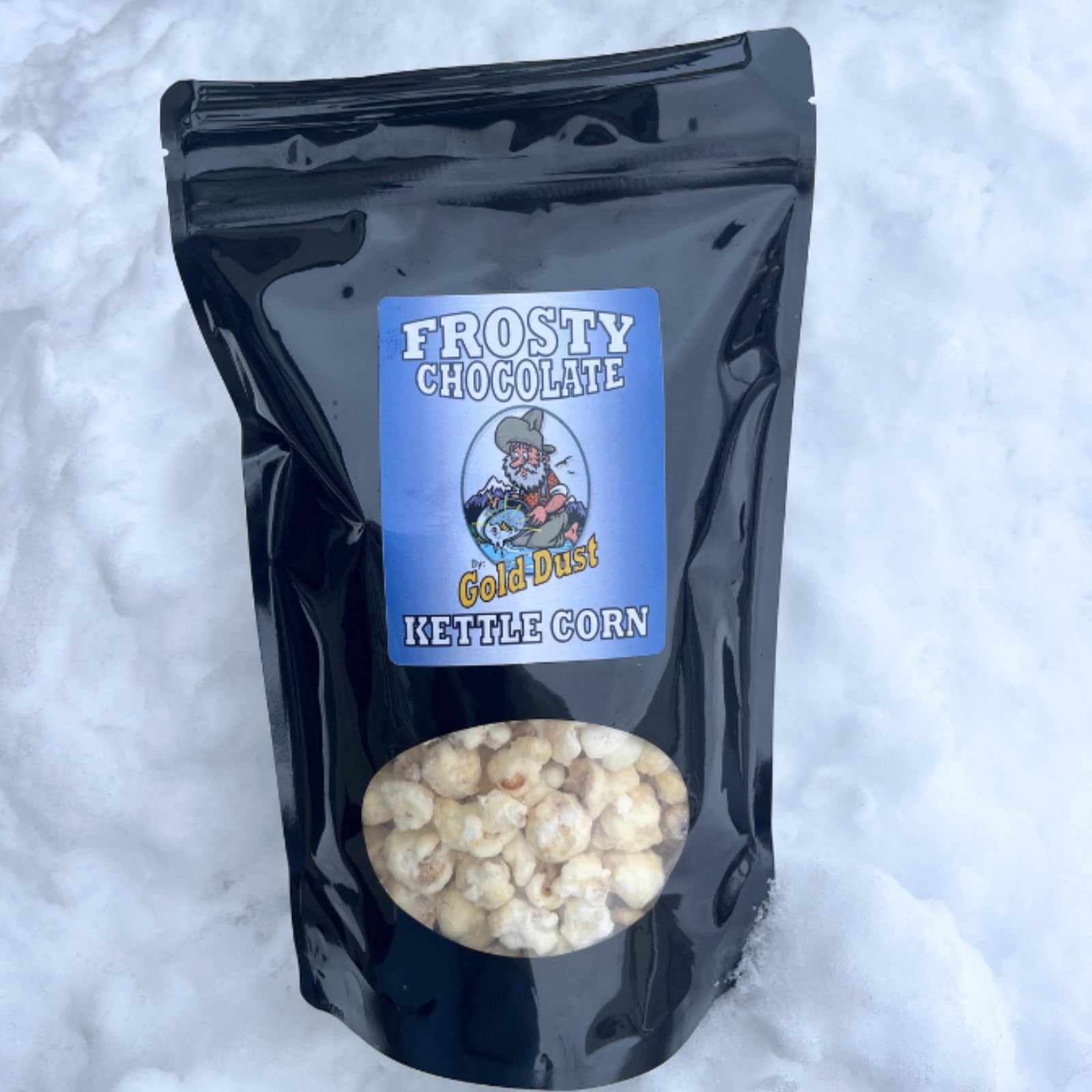 Gold Dust Kettle Corn | Frosty Chocolate | Gourmet White Chocolate Covered Kettle Corn | Sweet and Salty Popcorn | Gluten Free | Non GMO | Fresh