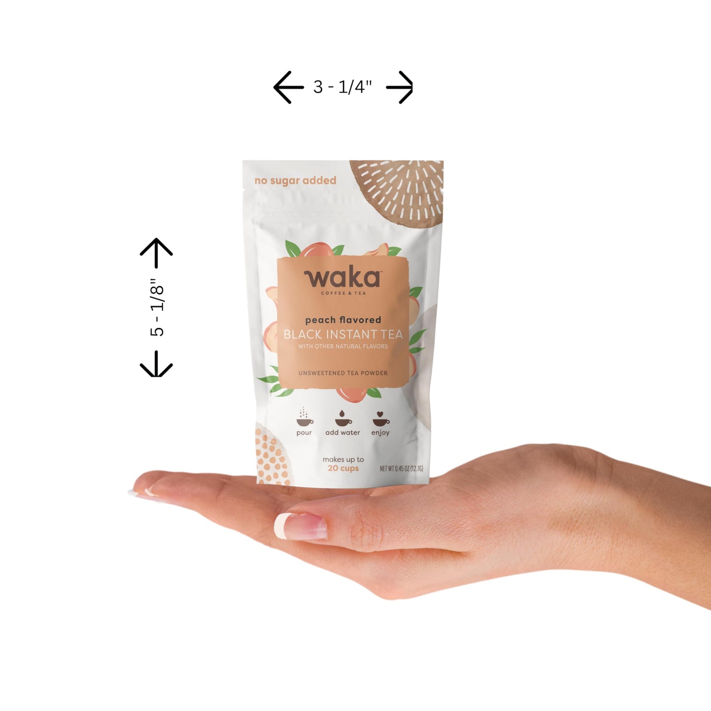 Waka Instant Tea - Black & Strawberry Green Tea Powder Sample Bundle - Unsweetened, No Sugar Added - 100% Tea Leaves - 4 x 0.45 oz Packs (Makes Up