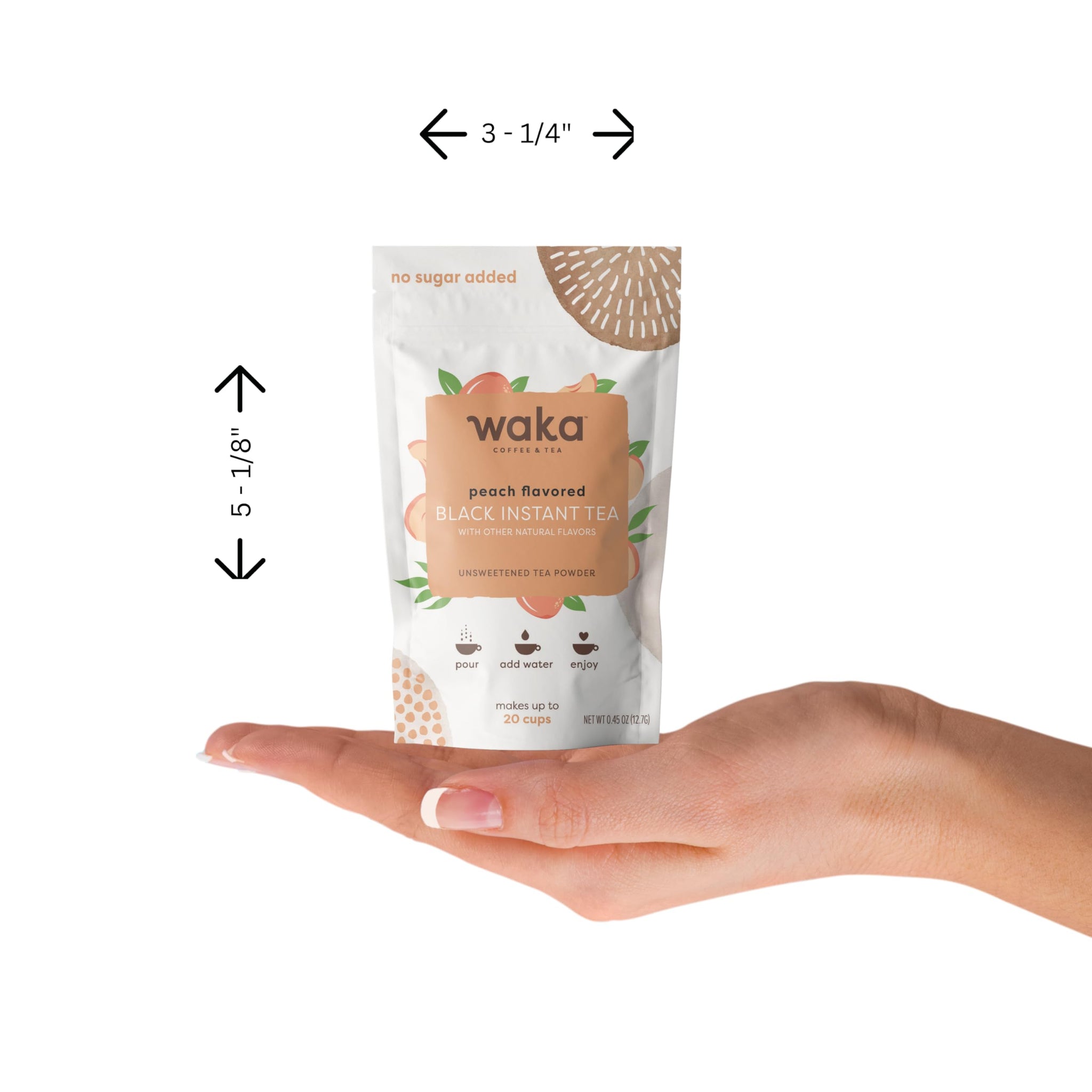 Waka Instant Tea - Black & Strawberry Green Tea Powder Sample Bundle - Unsweetened, No Sugar Added - 100% Tea Leaves - 4 x 0.45 oz Packs (Makes Up