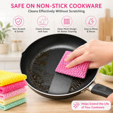 OliviaTree Dish Scrubber 5 Pack, Non Scratch Reusable Mesh Scrub Cloth for Washing Dishes Pots Pans Sink, Quick Dry Odor Resistant Sponge Alternative