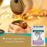 Valerian Root Tea Organic (40 Tea Bags) - Valeriana Herb - Calming Herbal Infusion for Sleep, Healthy Stress Response - Te para Dormir de Noche