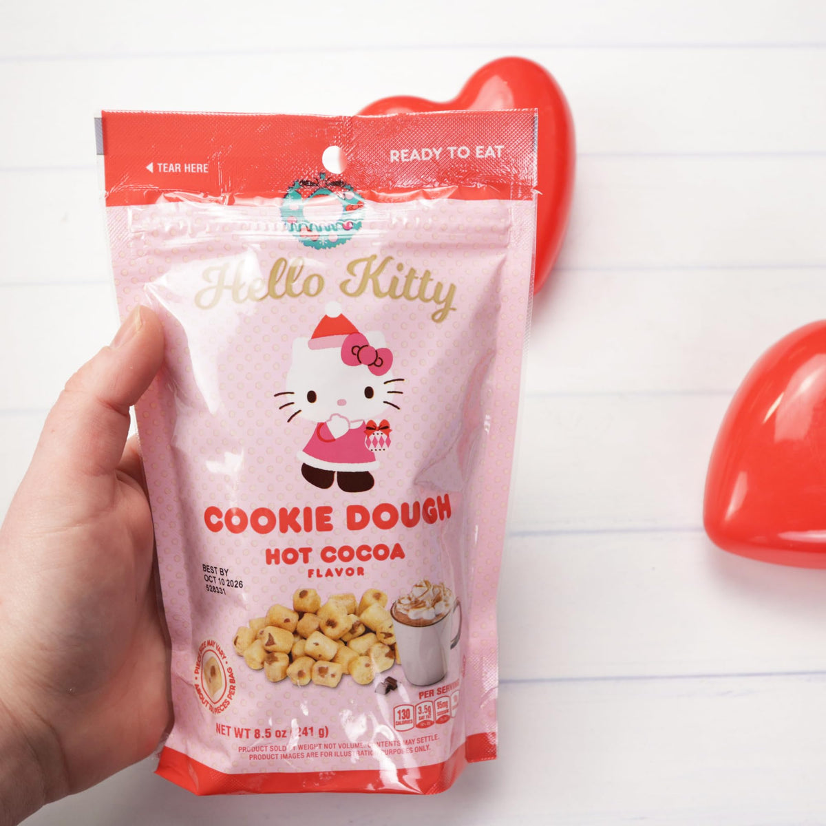 Hello Kitty Cookie Dough Bites, Hot Cocoa Flavored, Valentine's Day Candy Gift, Resealable Bag, 8.5 Ounces