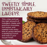 Laceys Gourmet Cookies | Light and Crispy Delicious Cookies | Handcrafted by Desserts On Us (8 Ounce Tub, Macadamia & Milk Chocolate)