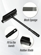 2 in1 Window Squeegee for Car, Window Cleaning Tool with 16inch Long Handle,Sponge Car Window Squeegee for Gas Station, Glass,Shower,Outdoor High