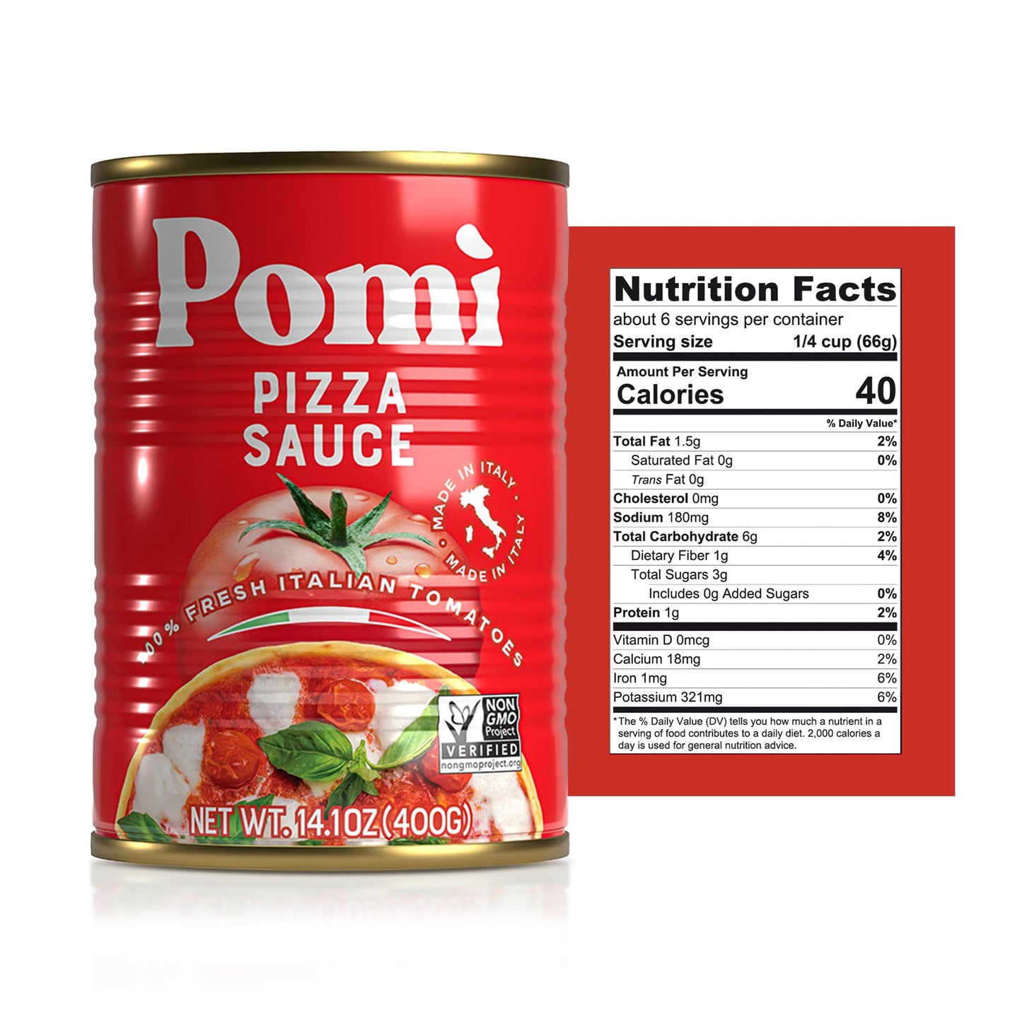 Pomì Pizza Sauce 14.1oz (Pack of 12) - 100% Fresh Italian Tomatoes, Made in Italy, Non-GMO, Gluten-Free, No Additives/Preservatives, Velvety & Creamy
