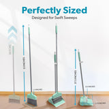 BLACK+DECKER Butler Broom & Dustpan Set - Short Handle, Stand-Up Design - Lightweight, Space-Saving Combo for Kitchen, Living Room, Bathroom, Lobby