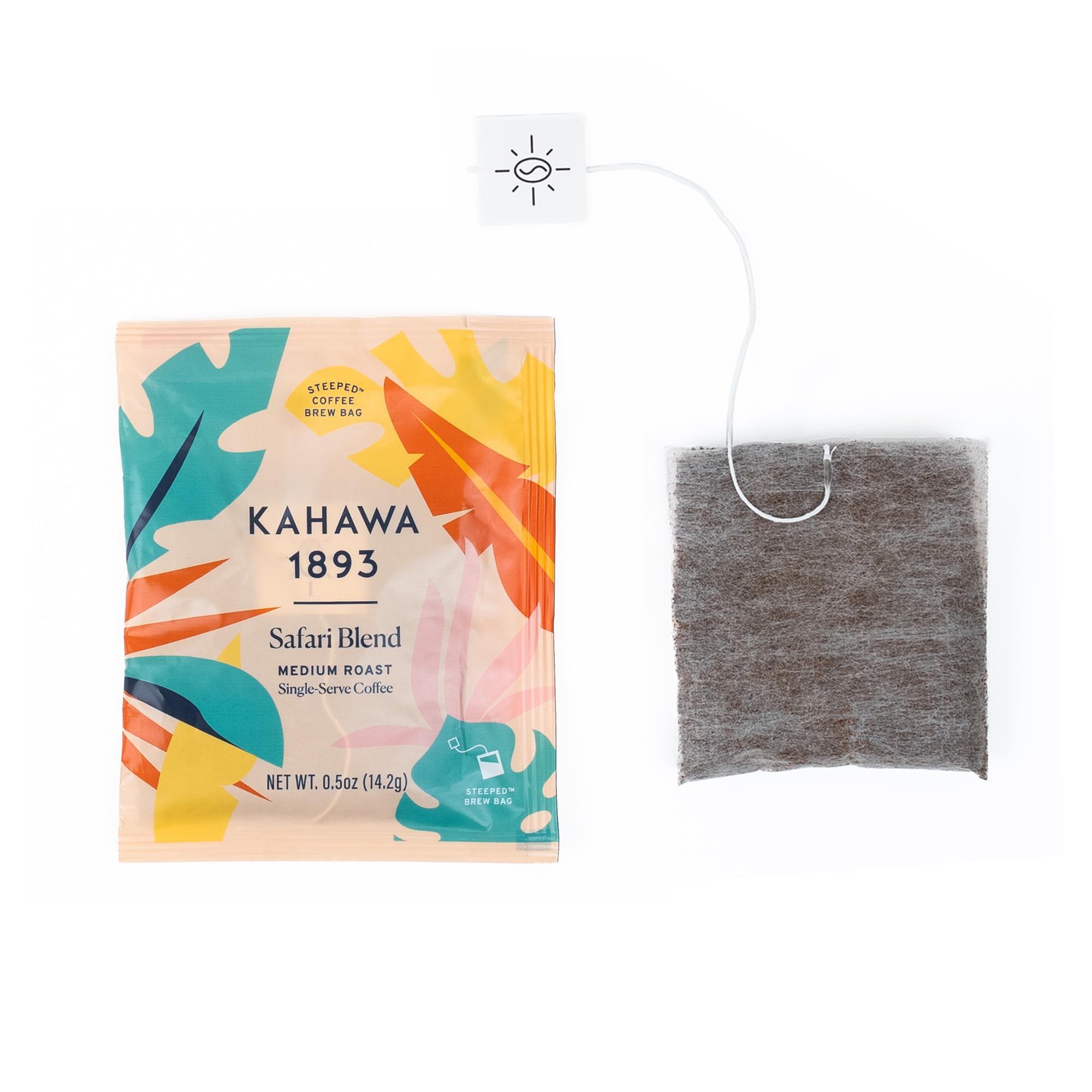 Kahawa 1893 Coffee Tea Bags Medium Roast Safari Blend 12 Single Serve Bags - As Seen on Shark Tank, High Antioxidants, Naturally Sweet, Organically