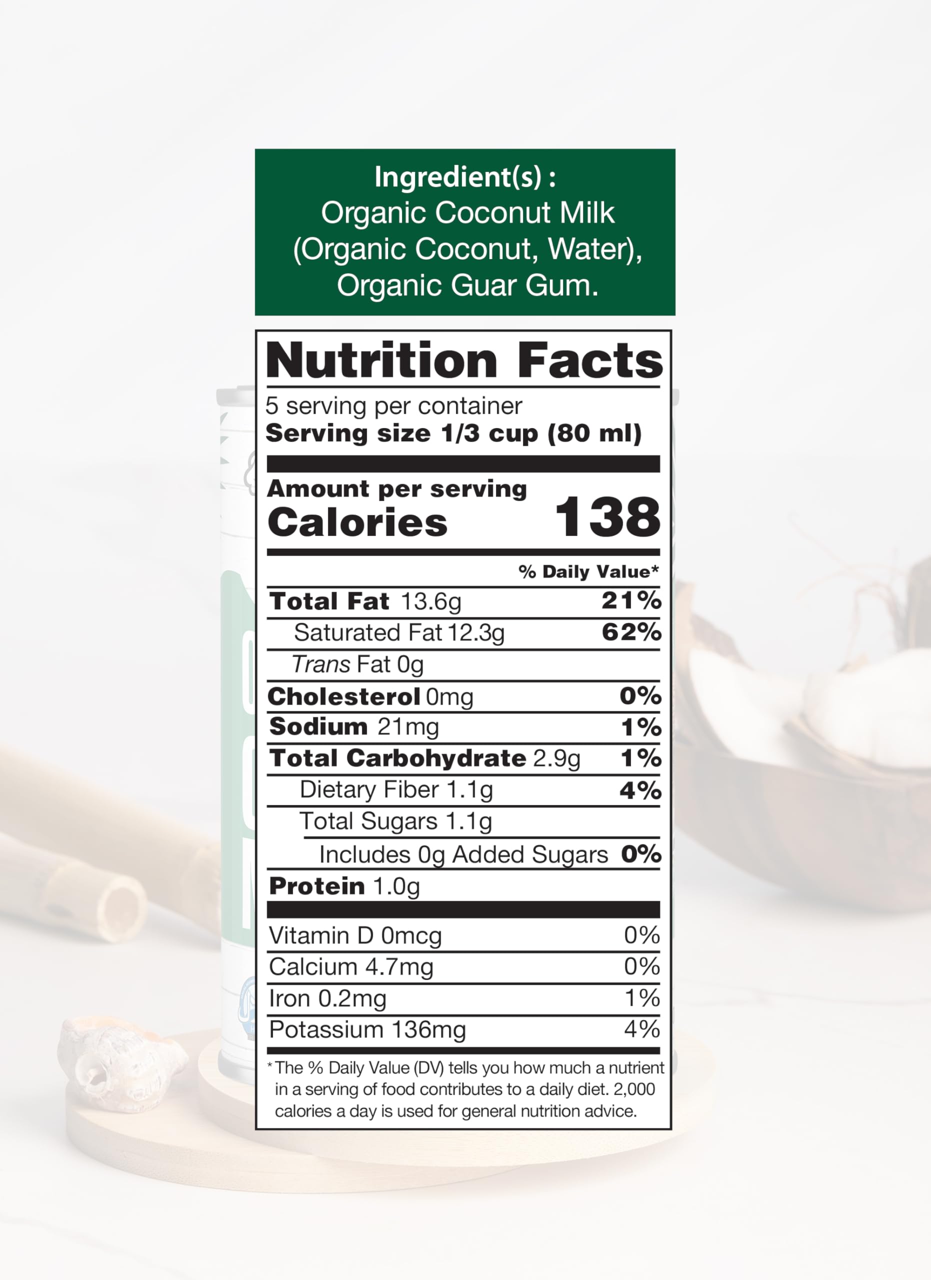 Bake & Tango Organic Coconut Milk - Rich & Creamy Coconut Milk, High-Fat, Unsweetened, Kosher, for Smoothies, Ice Creams, Baking & Cocktails, 13.5 fl oz