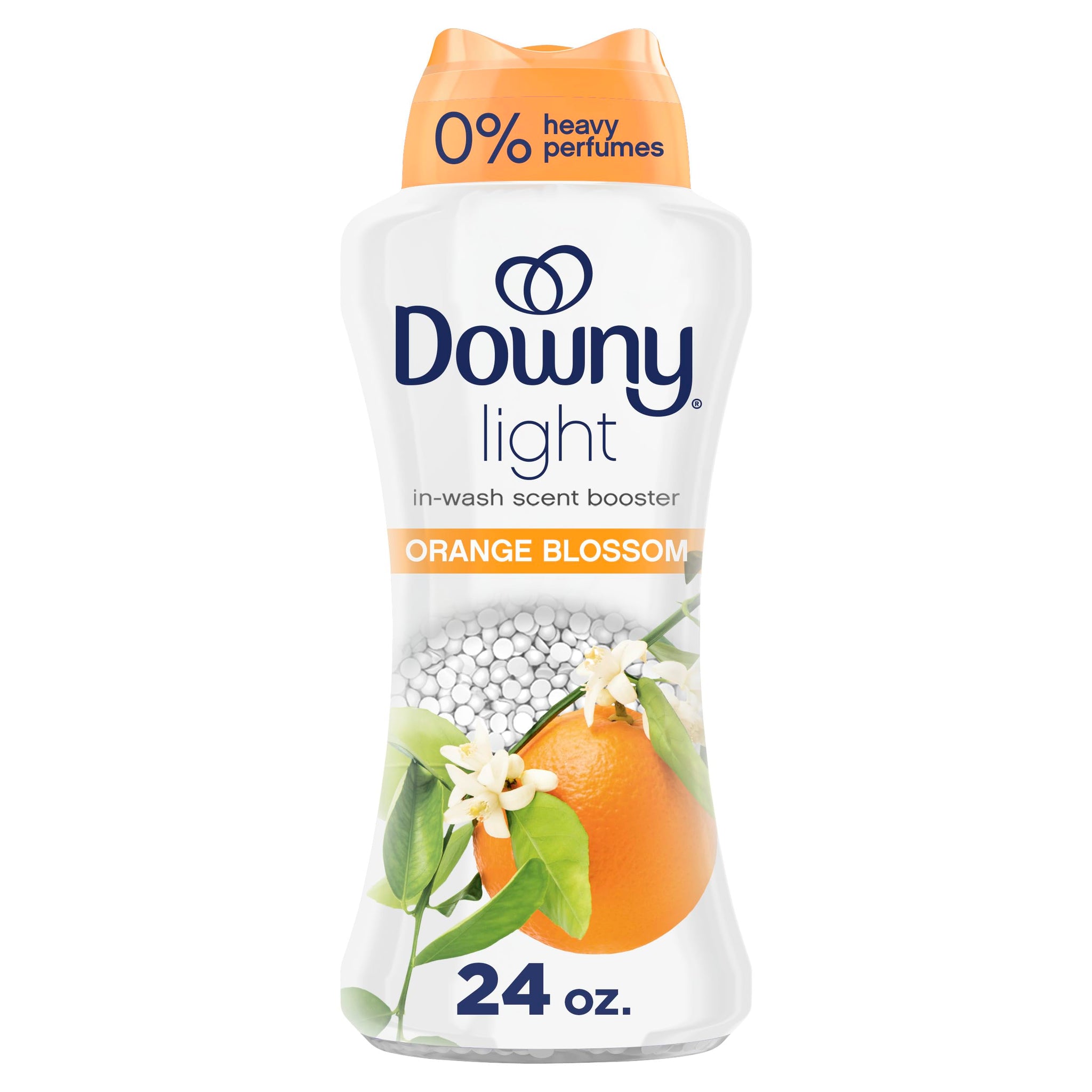 Downy Light Laundry Scent Booster Beads, Orange Blossom Scent, 24.0 OZ, In-wash fabric beads designed to be gentle with a light boost of scent, No