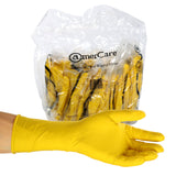 AmerCare Neptune Yellow Household Latex Rubber Gloves for Dishwashing and Cleaning, Large, Case of 120 Pairs