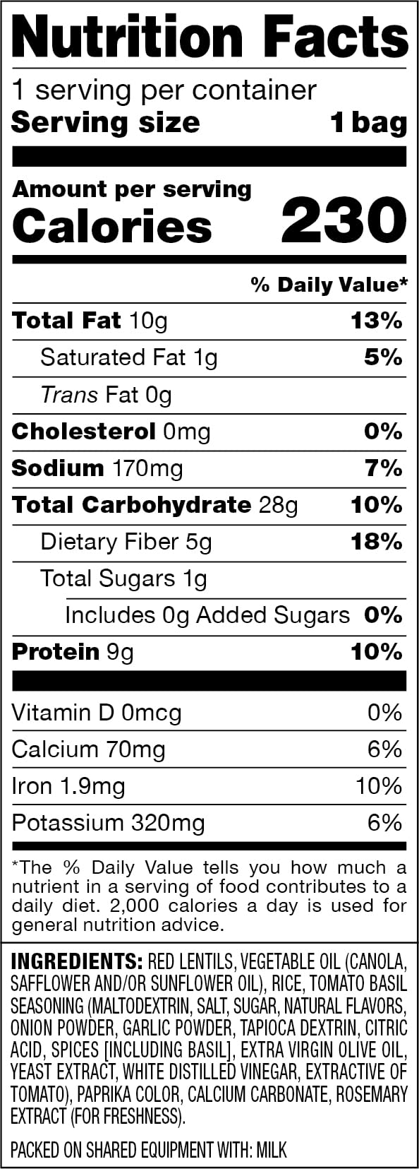 Harvest Snaps Snack Crisps | Tomato Basil, 1.75 Oz. Bag, 16-Pack | Powered by Plant Protein, Gluten Free, Non-GMO Baked Vegetable Crisps | Made in USA