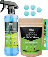 WASH&WHIPS Glass Cleaner Effervescent Tablets w/Empty 16 oz Spray Bottle (Makes 5 Gal/20L/ 40 Bottles)